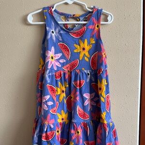 Tea Collection tiered tank sun dress watermelon and flowers size 5